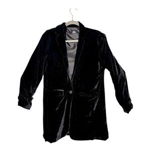Lucca For Wildfang Black Velvet Blazer Androgynous Indie Tailored Medium